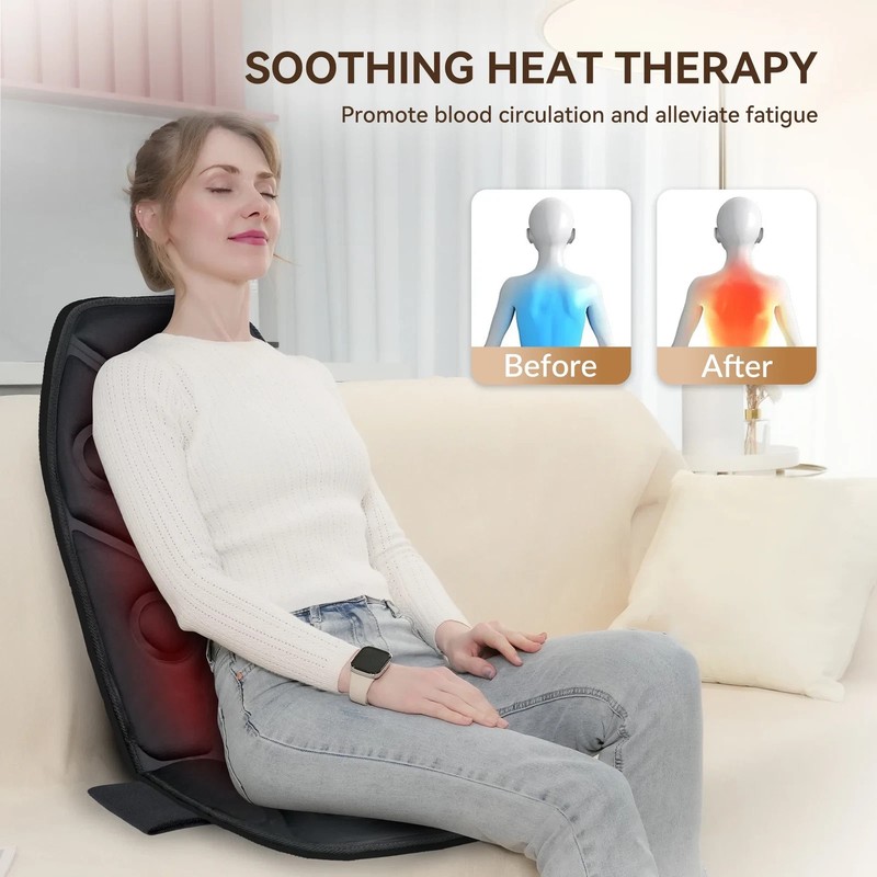 Comfier Heated Massage Seat Cushion, Back Massager with Vibration, Massage Pad gallery