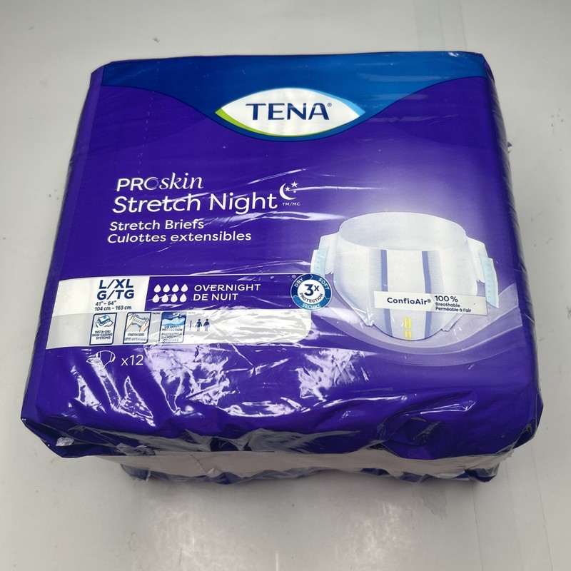 Tena ProSkin Overnight Incontinence Adult Diaper for Women & Men, Stretch, L/XL