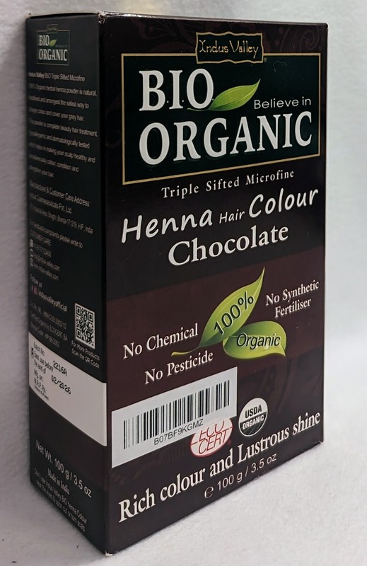 Indus Valley Bio Organic Henna Hair Colour CHOCOLATE Brown Color 02/2026 NIB