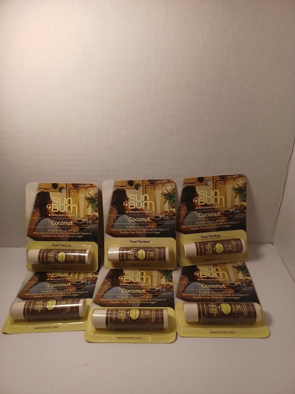 Sun Bum SPF 30 Lip Balm Coconut 6 packs of Lip Balm