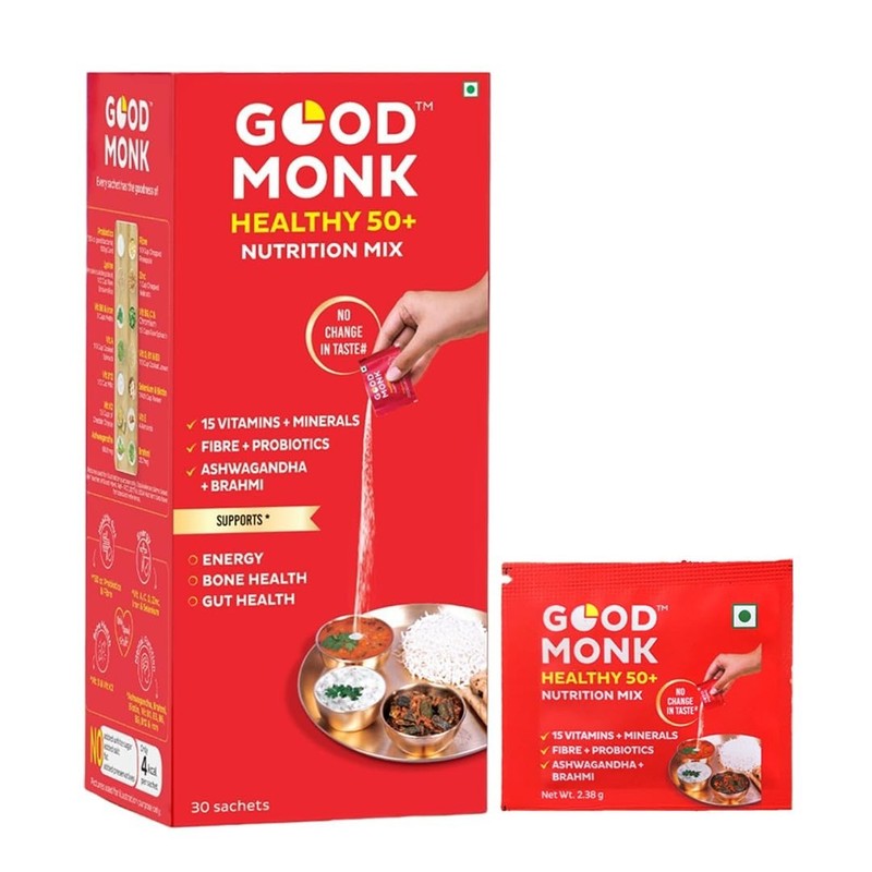 Good Monk Healthy 50+ Multivitamin for Senior Unisex For Energy, Bone 30 Sachets