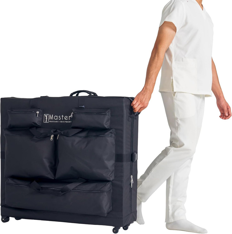 Luggage Style Wheeled Massage Table Carrying Case 27” to 32” Width Folding Massa
