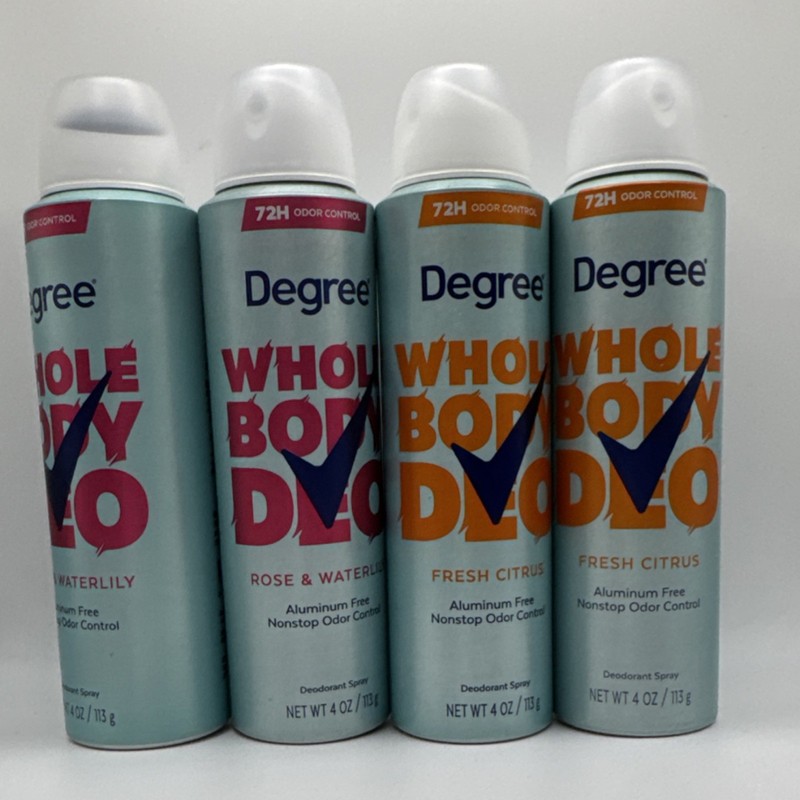 4 Degree Whole Body Deo Aluminum-Free Spray Waterlily Rose Citrus 4 oz