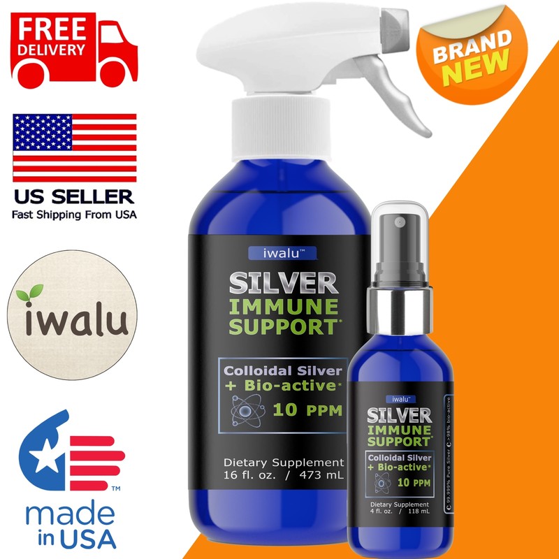 COLLIDAL SILVER Bio-active Nano Silver Liquid Spray Drops Support SHIPS FREE