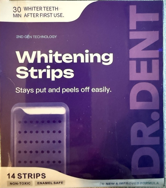 Dr. Dent Teeth Whitening Strips 14ct Non-Toxic Enamel Safe Mint 2nd Gen