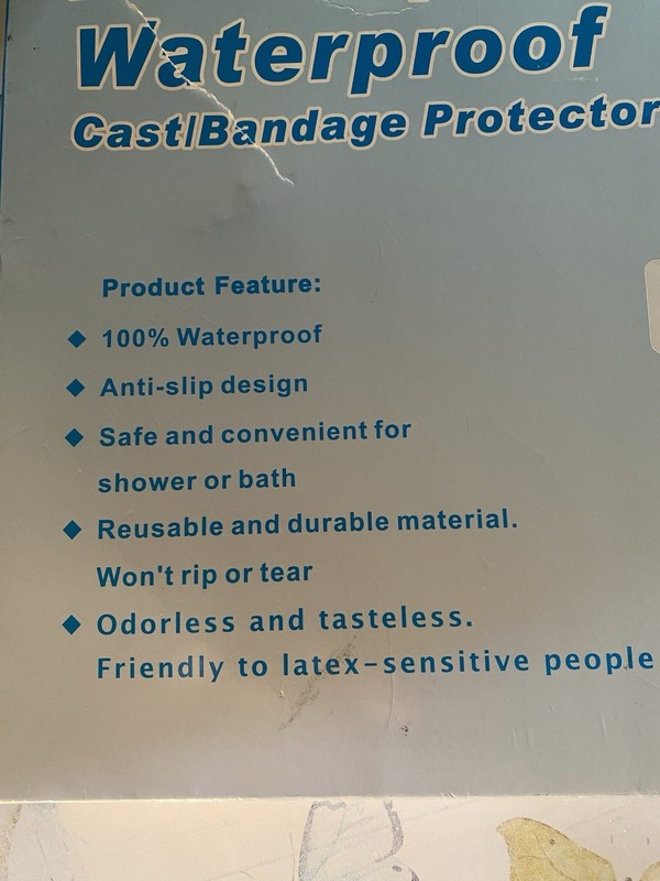 Anti-Slip Waterproof Cast Bandage Protector Cover Adult Wide Half Leg NWB gallery