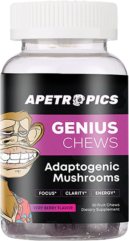 Genius Chews Brain Gummies with Lion’S Mane Cordyceps Reishi &Turkey.