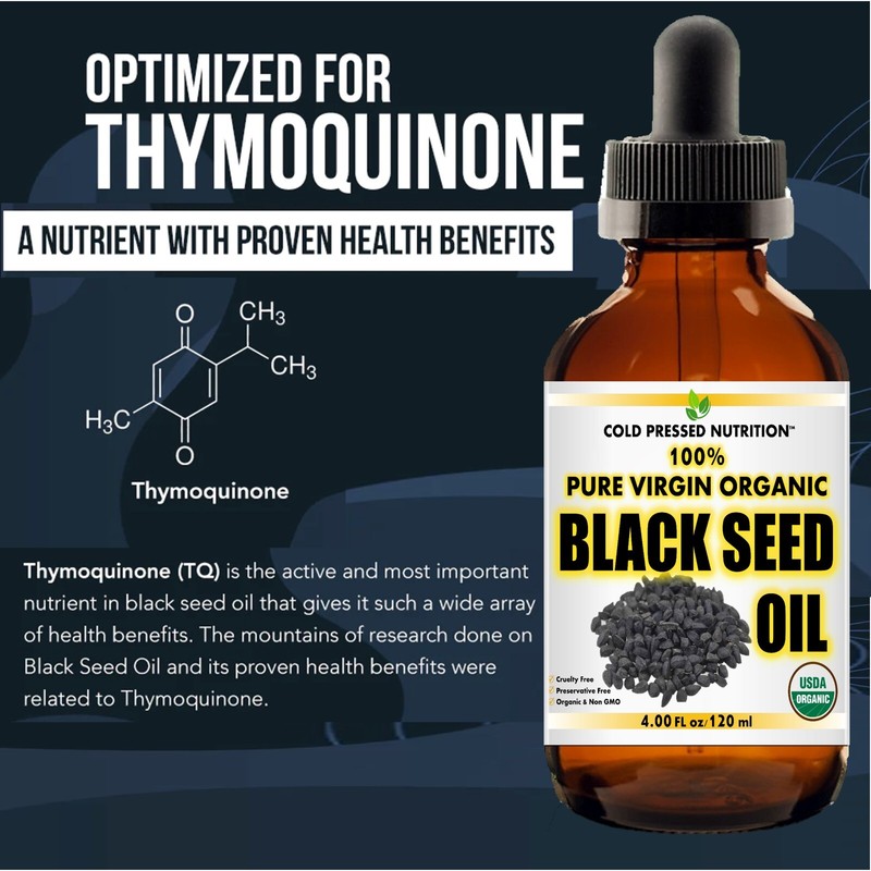 100% Pure Virgin CERTIFIED Organic Black Seed Oil Edible Cold Pressed Cumin 4oz gallery