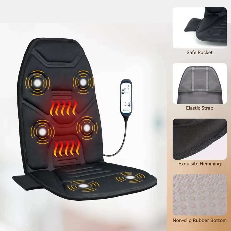 Comfier Heated Massage Seat Cushion, Back Massager with Vibration, Massage Pad gallery
