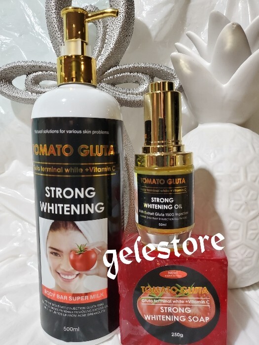 5pcs Tomato gluta Body lotion, face cream, soap, shower get and serum gallery