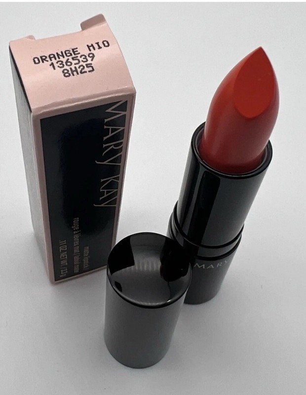 NEW Mary Kay Matte Lipstick Orange (136539) NIB Black Tube gallery