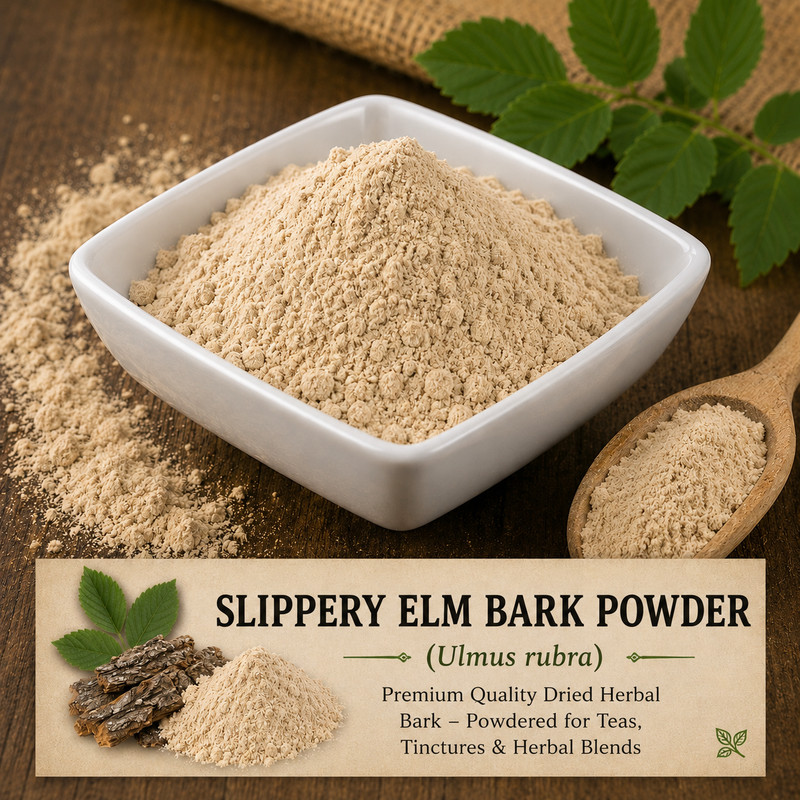 Slippery Elm Bark Powder (Ulmus rubra) Premium Dried Herbal Powder for Tea & Ble