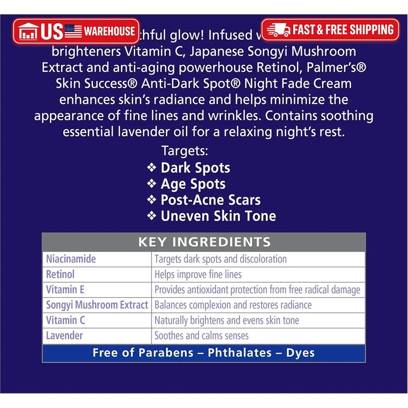 Palmer's Skin Success Anti-Dark Spot Nighttime Fade Cream with Retinol & Niacina gallery