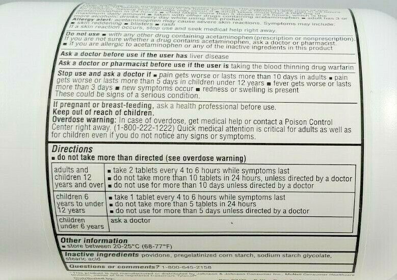 Rugby Acetaminophen 325 mg Tablets 1000 Count -Expiration Date 07-2026 gallery