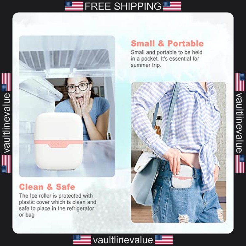 Ice Roller for Face Eyes Puffiness Relief Cooling Facial Skin Care Tool Pink gallery