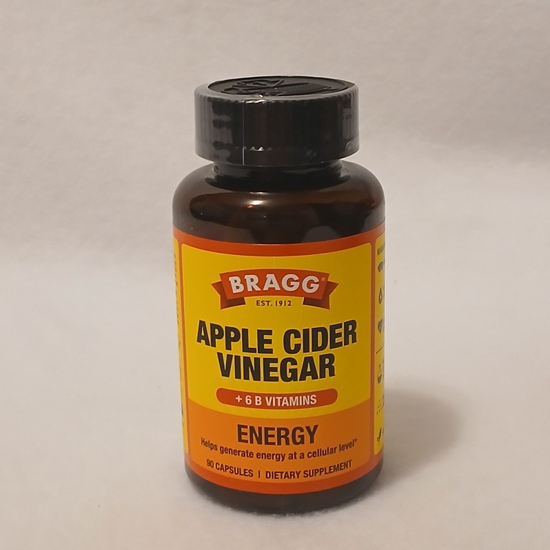 Bragg Apple Cider Vinegar Dietary Supplement Capsule – 90 Count (ACV90) Energy