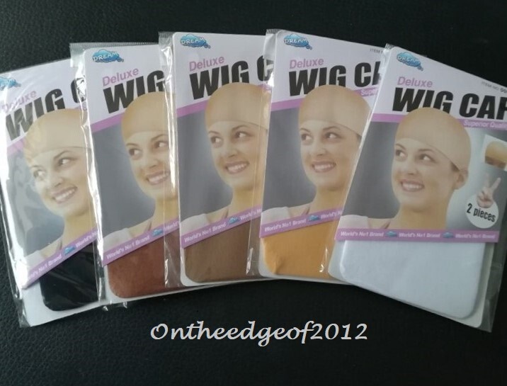 2 PCS Dream DELUXE Wig Cap Wig Liner Wig Stocking Cap Weaving Cap Black/Beige gallery