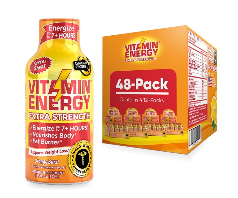 (48 Pack) Vitamin Energy® Extra Strength Energy Shots, Clinically Proven