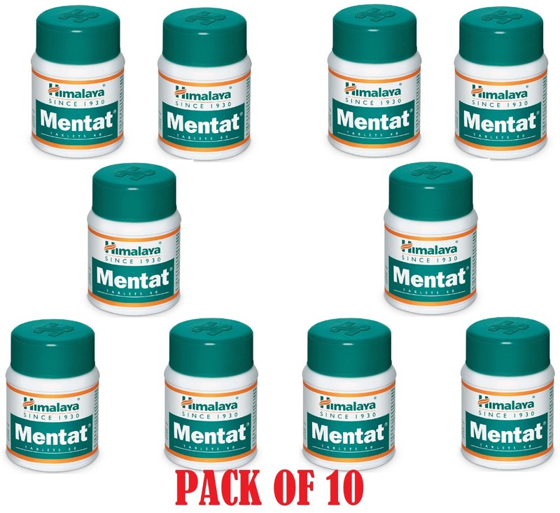 Himalaya Mentat Tablet Pack of 10 | Herbal Brain Support | Exp 09-2028 | Natural