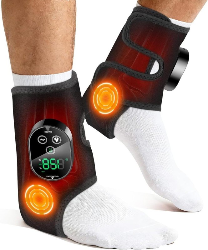 4-in-1 Electric Foot Ankle Massager Brace Pain Relief Heating Vibration Therapy gallery