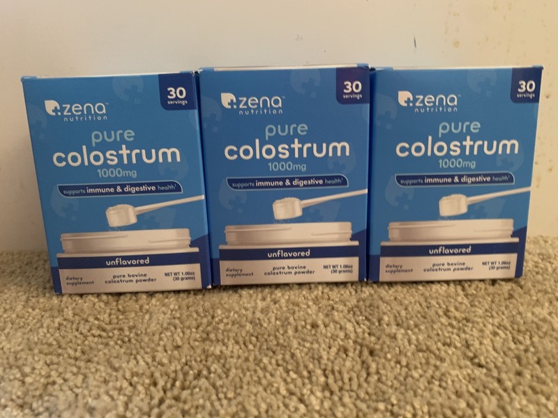 Zena Nutrition Pure Colostrum 2000 mg 90 Servings 3 Pack Immunity & Digestion