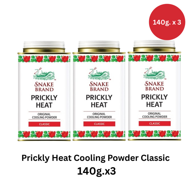 SNAKE BRAND Prickly Heat Cooling Body Powder Use it to refresh your body.140g x3