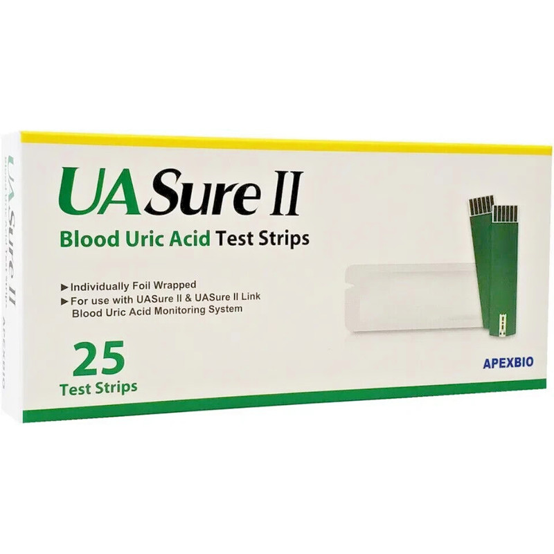UASure II Uric Acid Test Strips – 1 to 5 Boxes, 25 Strips/Box, Fast Shipping