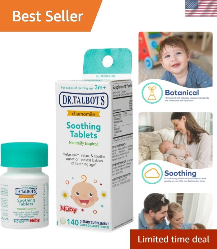 Baby Soothing Tablets Chamomile Lemon Balm Valerian Calm Rest Sleep
