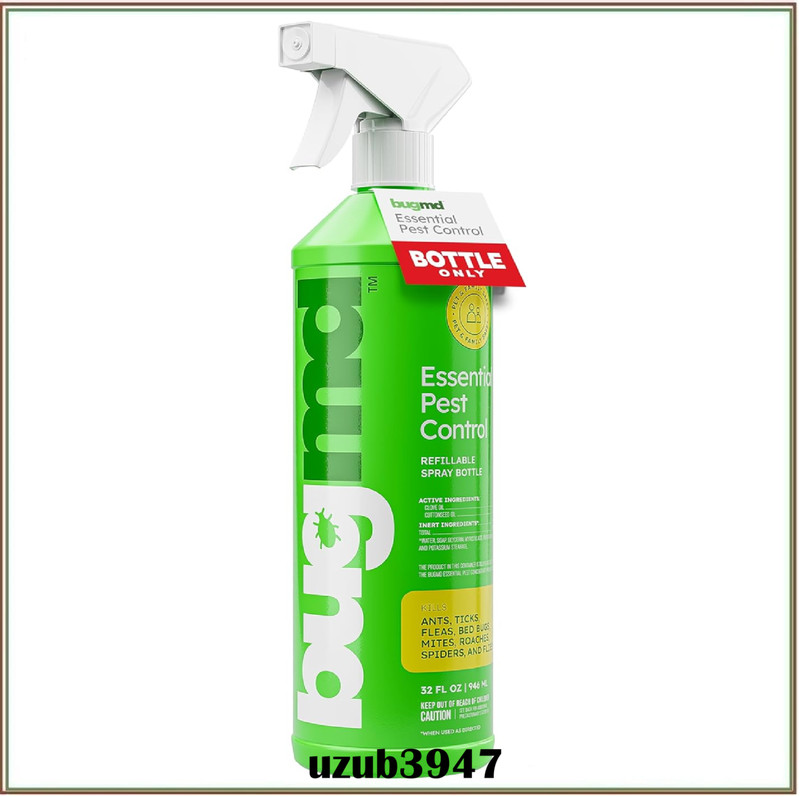 BugMD Essential Concentrate Use Pest Pure 100% Refillable Spray Bottle 32 oz