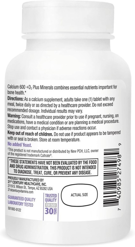 Economy Calcium Supplement - 120 Caplets with Vitamin D3 & Essential Minerals gallery