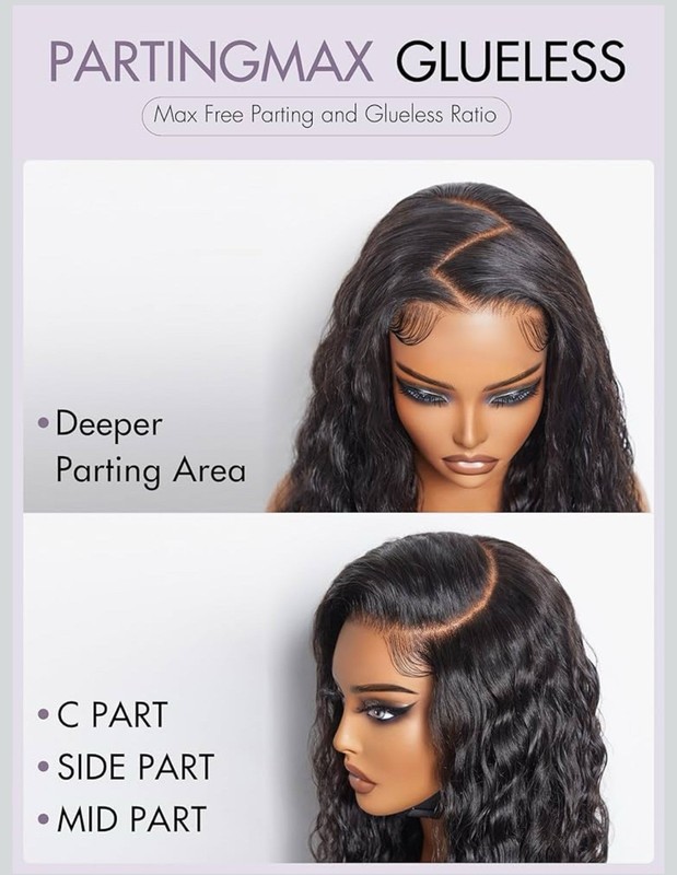 LUVME HAIR 12 Inch PartingMax Middle Part Glueless Wig Water Wave 7x6 Wig gallery