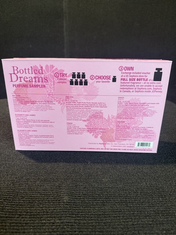 Sephora Bottled Dreams Perfume Sampler Gift Set Spray 1.36 fl oz. New Old Stock gallery