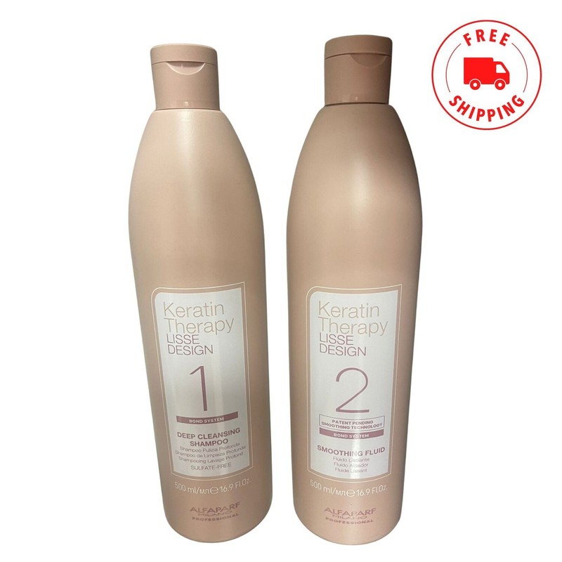 ALFAPARF MILANO LISSE DESIGN Deep Cleansing Shampoo & Smoothing Fluid Set 16.9OZ