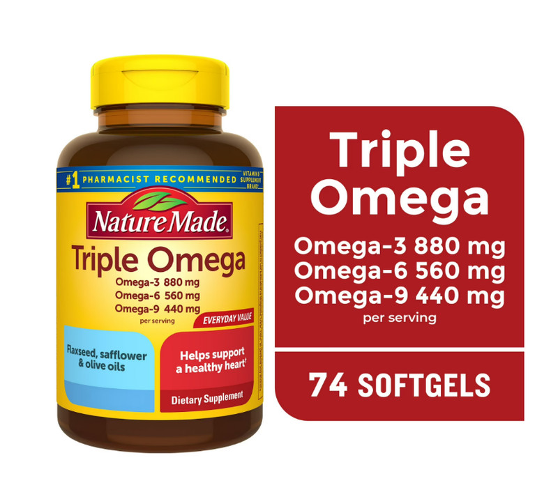 Nature Made Triple Omega 3-6-9 Softgels, 74 Count gallery