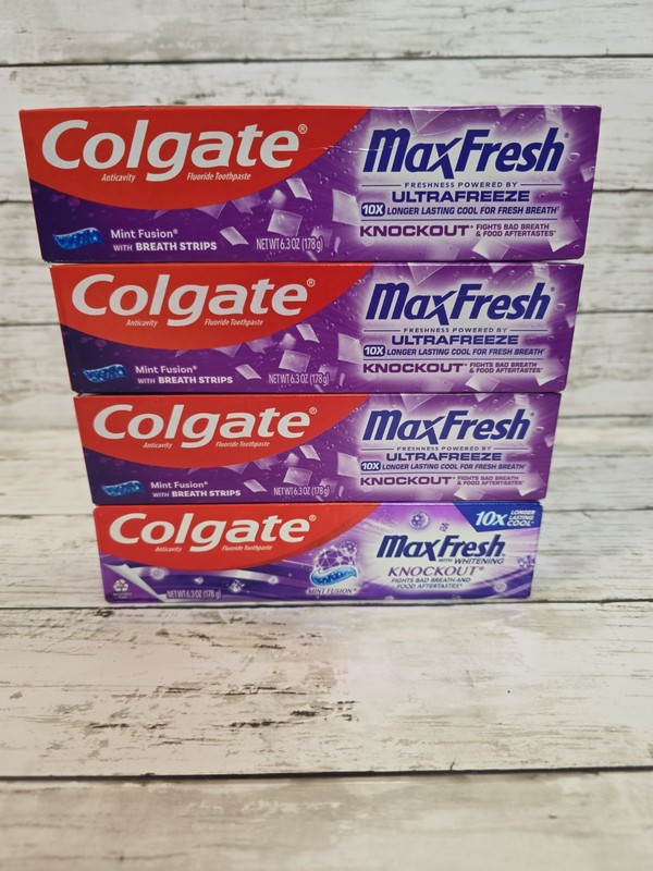 Lot of 4 Colgate Max Fresh Toothpaste Mint Fusion 6.3oz