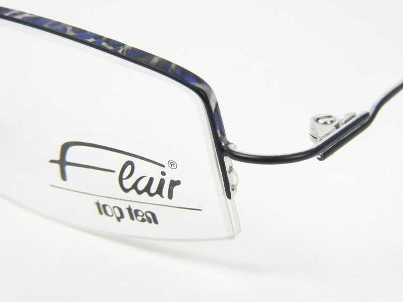 Flair TOP TEN 566 454 MATT BLACK /BLUE /SILVER EYEGLASSES 50-17-135mm Germany gallery