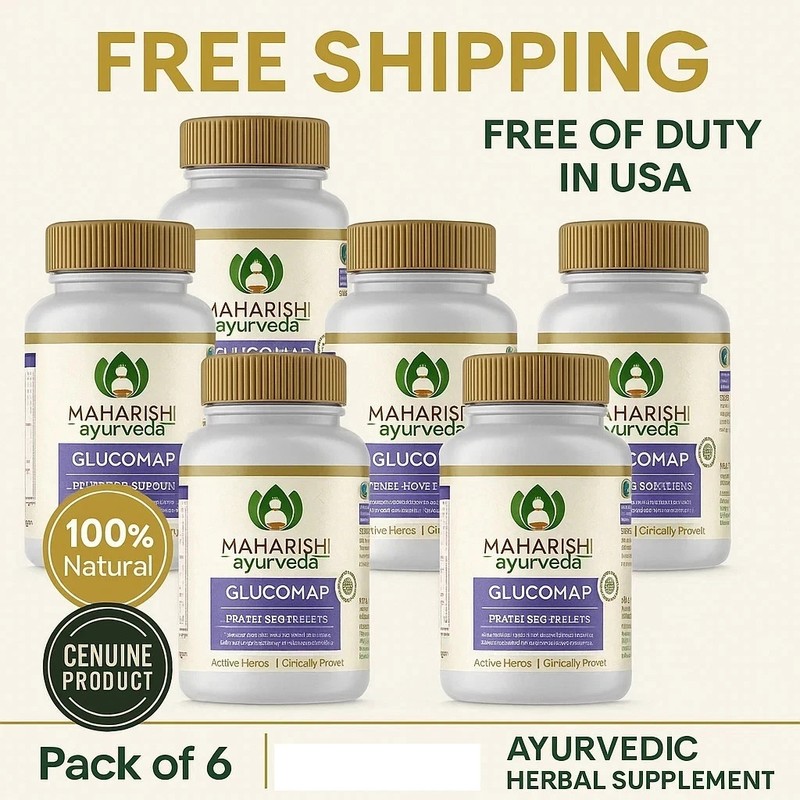 6 Packs × Maharishi Ayurveda Glucomap – 60 Tablets Each (2027 Expiry)