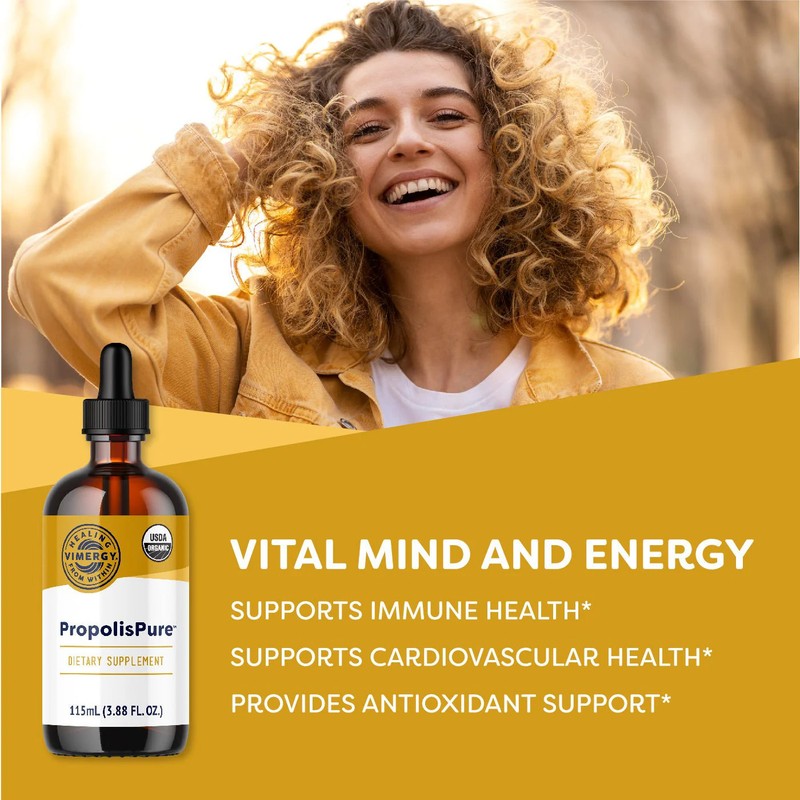 Vimergy PropolisPure ® –USDA Organic Propolis Liquid Extract – Immune Support gallery