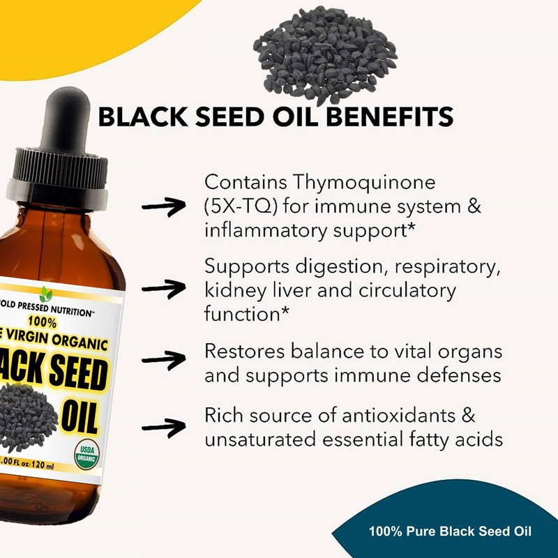 100% Pure Virgin CERTIFIED Organic Black Seed Oil Edible Cold Pressed Cumin 4oz gallery