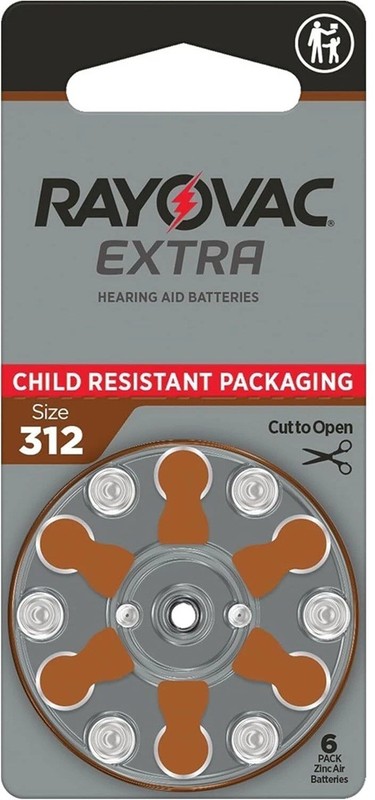 60 x Rayovac Extra 312 Size Hearing aid batteries Zinc air 10 Packs Used By 2029