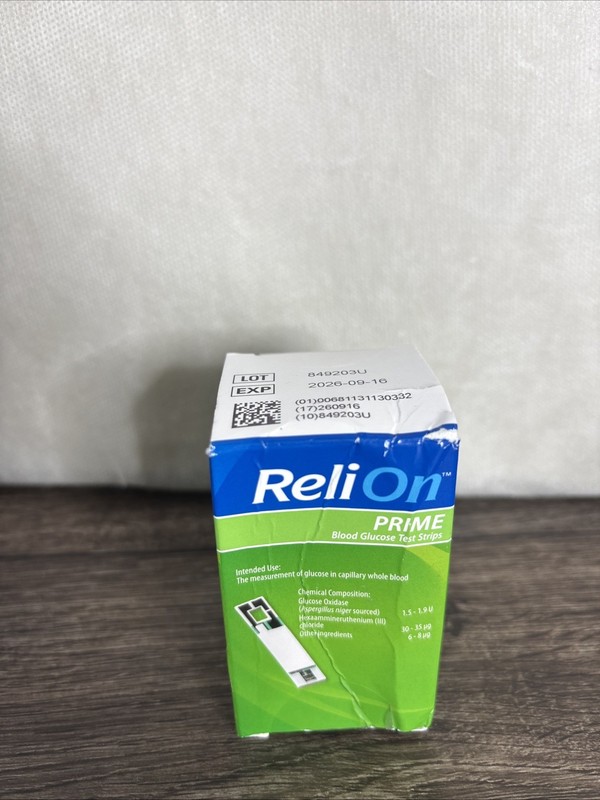 ReliOn Prime Blood Glucose Test Strips, 25 Count Sealed Box Exp 2026-09-16