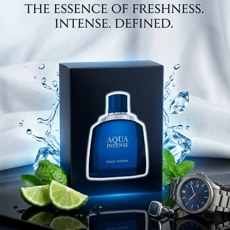 AQUA INTENSE POUR HOMME MEN'S EAU DE TOILETTE SPRAY 3.4OZ/100ML NEW SEALED BOX gallery