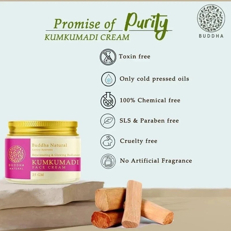 Buddha Natural Kumkumadi Face Cream – Rejuvenating & Glowing Radiance (25 Gram)