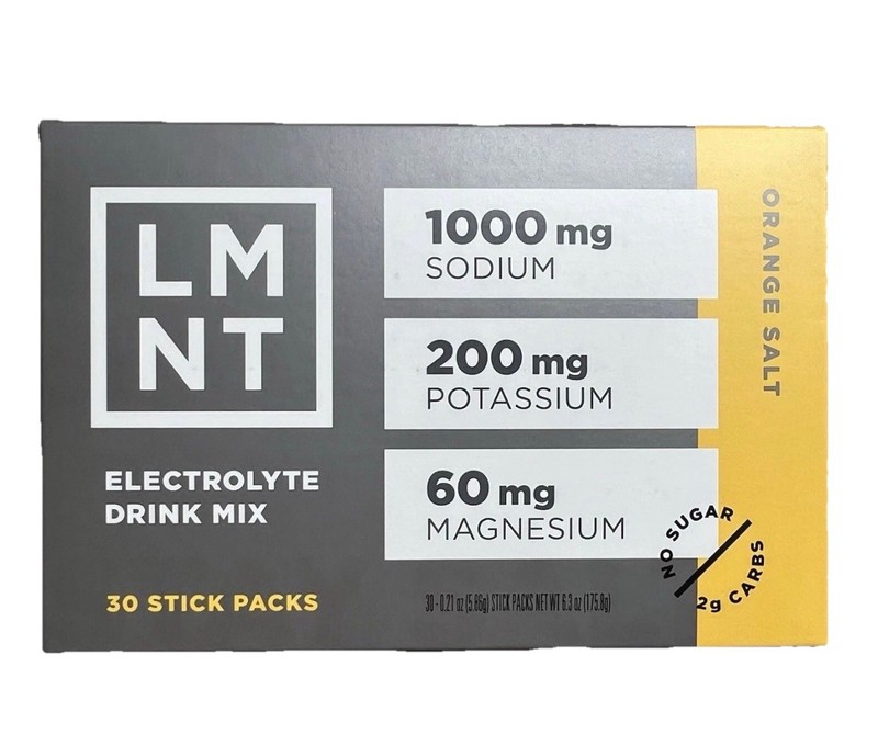 LMNT Electrolyte Drink Mix – Orange Salt – 30 Stick Packs – Exp 12/27