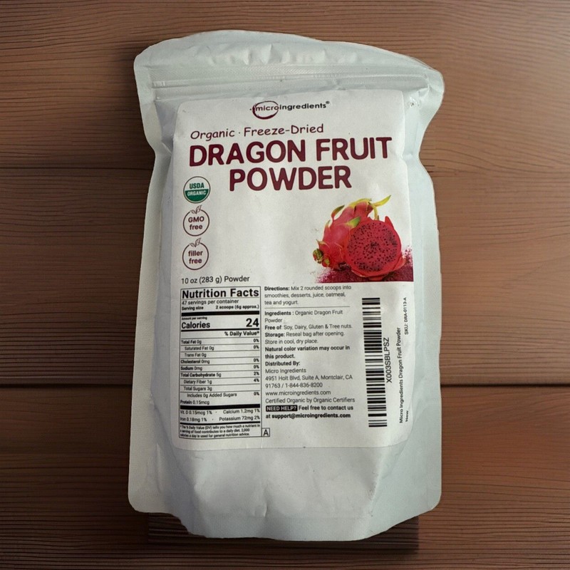 New Organic Dragon Fruit Powder, 10oz | 100% Natural Fruit Powder 05-09-2025