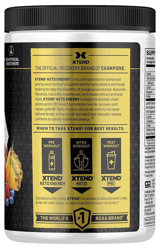 XTEND Keto ENERGY BCAA Amino Acid Supplement 20 Servings | Knockout Fruit Punch gallery