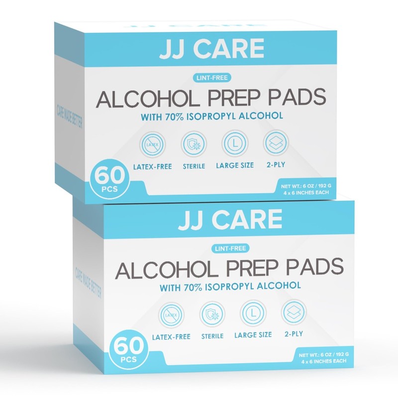 Large Alcohol Prep Pads 4×6″ – 120 Sterile Wipes, 70% Isopropyl Alcohol, First A