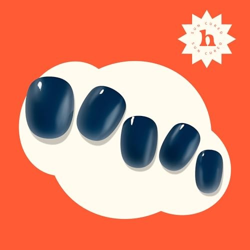 Semi Cured Gel Nail Strips | No LED Lamp Needed | Fall, Navy, Solid, Jelly | gallery