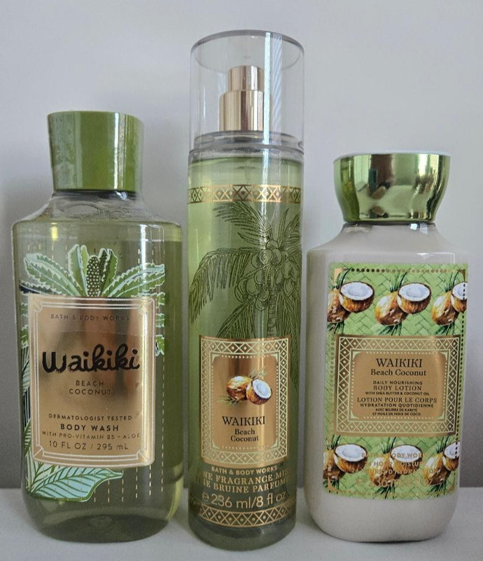Bath & Body Works Waikiki Beach Coconut Fragrance Mist, Lotion & Body Wash-3 Pc. gallery