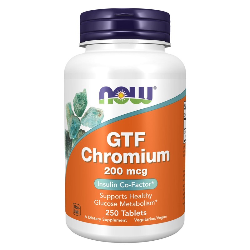 NOW FOODS GTF Chromium 200 mcg Yeast Free 250 Tablets